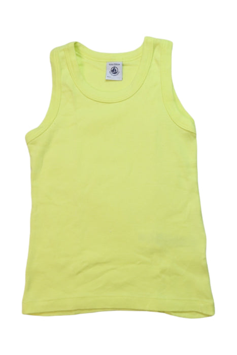 A Yellow Sleeveless T Shirts from Petit Bateau in size 4T for girl. (Front View)