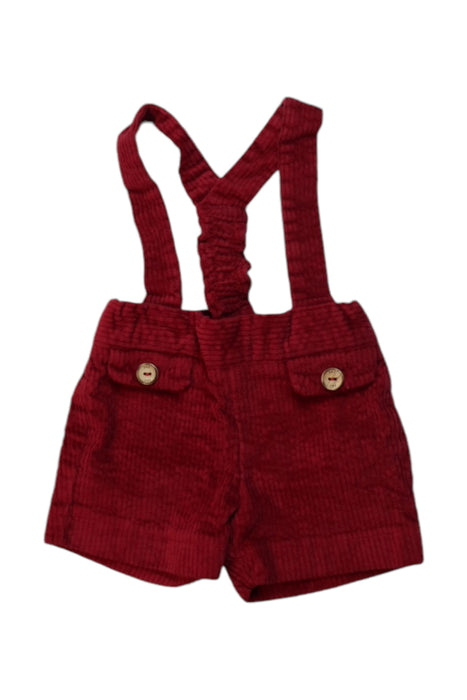 A Burgundy Overall Shorts from Paz Rodriguez in size 0-3M for boy. (Front View)