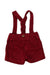 A Burgundy Overall Shorts from Paz Rodriguez in size 0-3M for boy. (Back View)