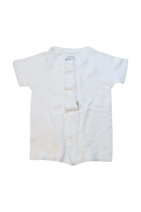 A White Short Sleeve Tops from Mides in size 3-6M for neutral. (Front View)