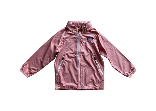 A Pink Rain Jackets from Patagonia in size 4T for girl. (Front View)