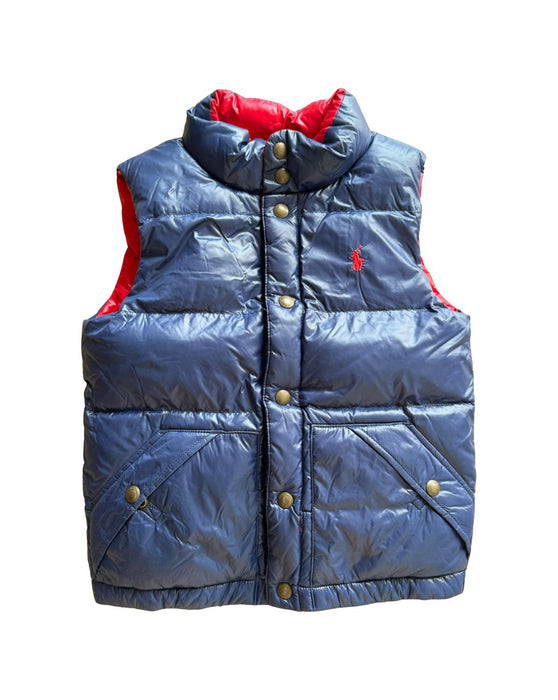 A Blue Outerwear Vests from Polo Ralph Lauren in size 6T for boy. (Front View)