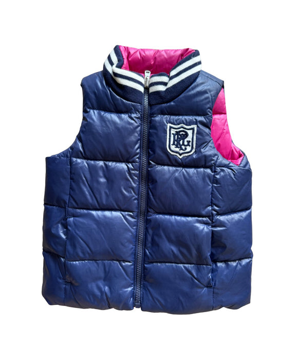 A Navy Outerwear Vests from Polo Ralph Lauren in size 4T for girl. (Front View)