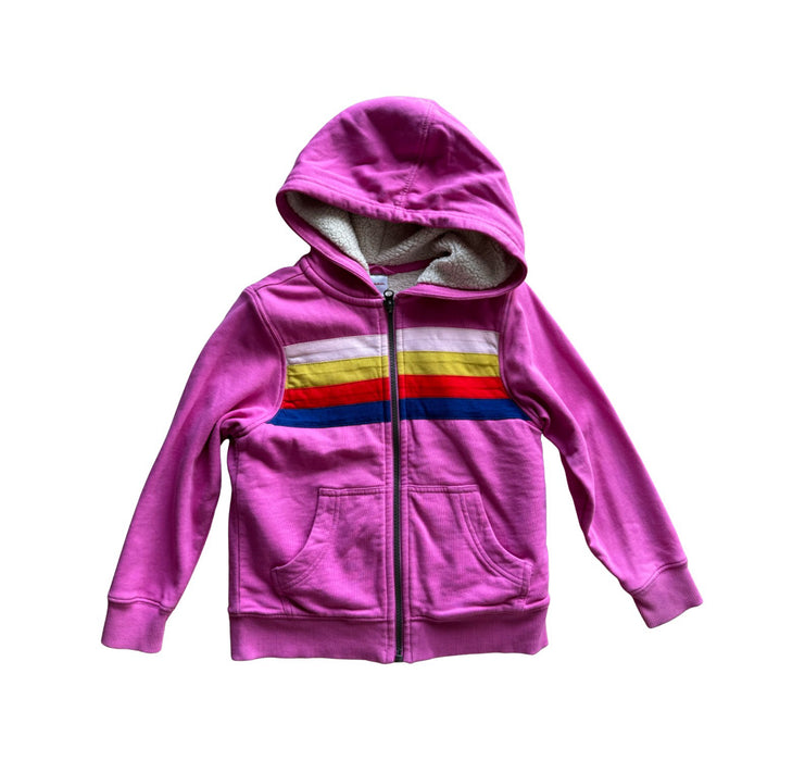 A Pink Zippered Sweatshirts from Hanna Andersson in size 5T for girl. (Front View)