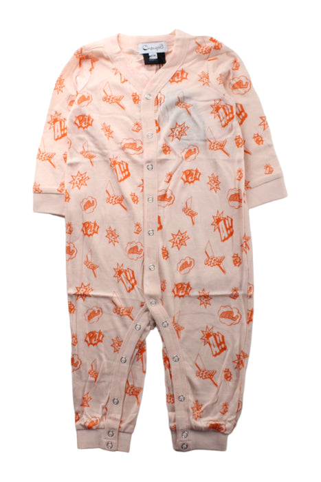 A Pink Long Sleeve Jumpsuits from A for Apple in size 6-12M for neutral. (Front View)