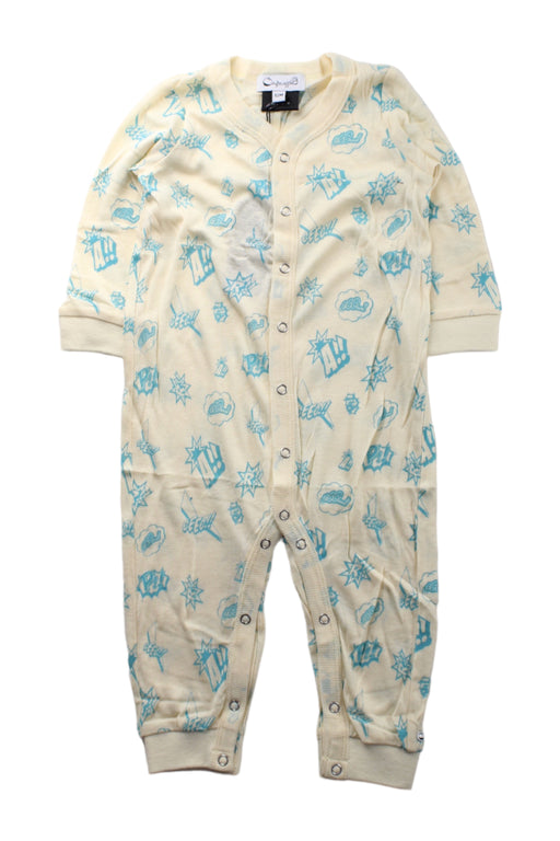 A Beige Long Sleeve Jumpsuits from A for Apple in size 6-12M for boy. (Front View)