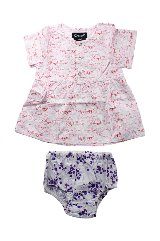 A Pink Dress Sets from A for Apple in size 6-12M for girl. (Front View)