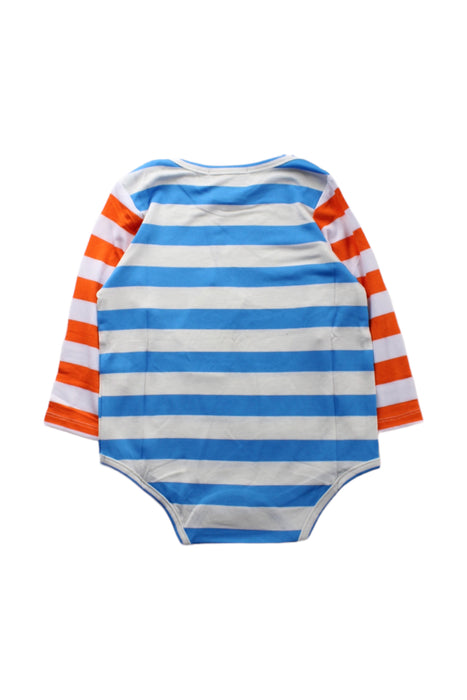 A Blue Long Sleeve Bodysuits from A for Apple in size 6-12M for boy. (Back View)