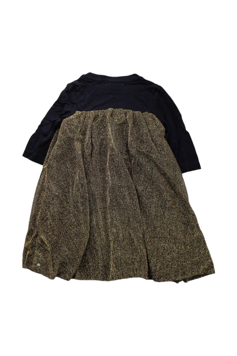 A Gold Long Sleeve Dresses from A for Apple in size 2T for girl. (Back View)