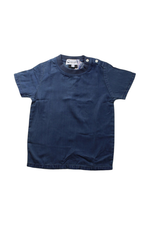 A Navy Short Sleeve T Shirts from A for Apple in size 4T for boy. (Front View)