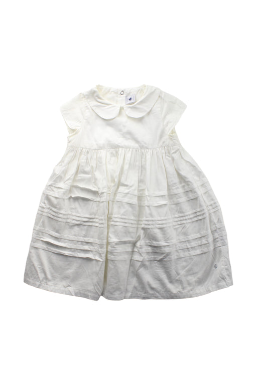 A White Short Sleeve Dresses from Petit Bateau in size 3T for girl. (Front View)