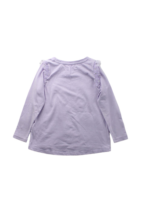 A Purple Long Sleeve Tops from Seed in size 3T for girl. (Back View)