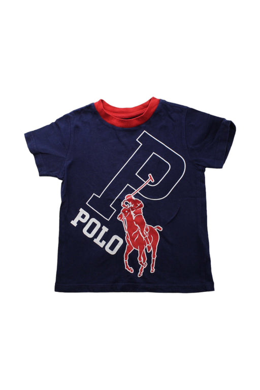 A Blue Short Sleeve T Shirts from Polo Ralph Lauren in size 4T for boy. (Front View)