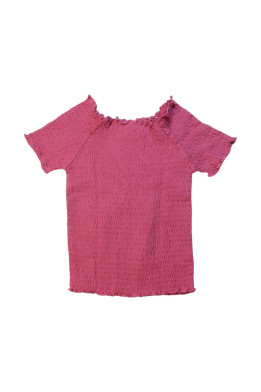 A Pink Short Sleeve Tops from Seed in size 5T for girl. (Front View)