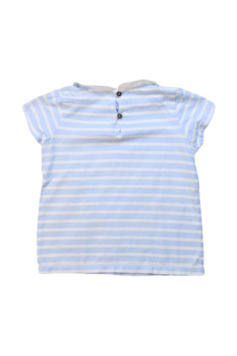 A Blue Short Sleeve Tops from Jacadi in size 4T for girl. (Back View)