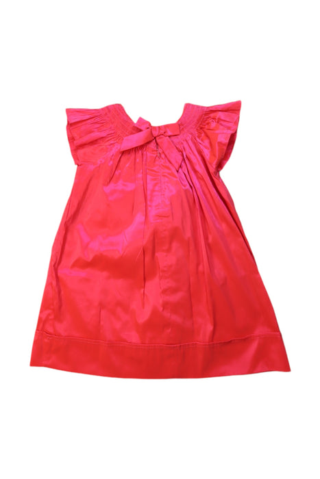 A Red Sleeveless Dresses from Jacadi in size 3T for girl. (Back View)