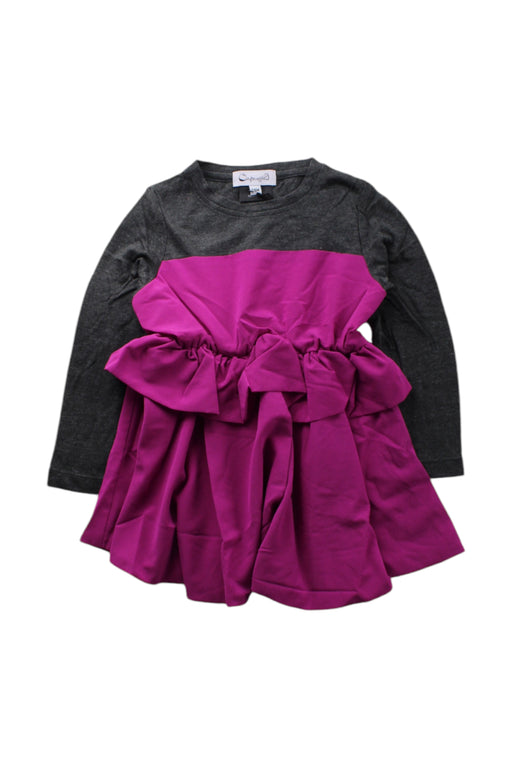 A Purple Long Sleeve Dresses from A for Apple in size 2T for girl. (Front View)