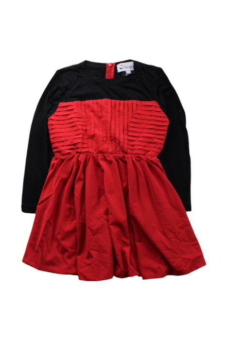 A Red Long Sleeve Dresses from A for Apple in size 2T for girl. (Front View)