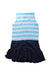 A Blue Sleeveless Dresses from A for Apple in size 6T for girl. (Back View)