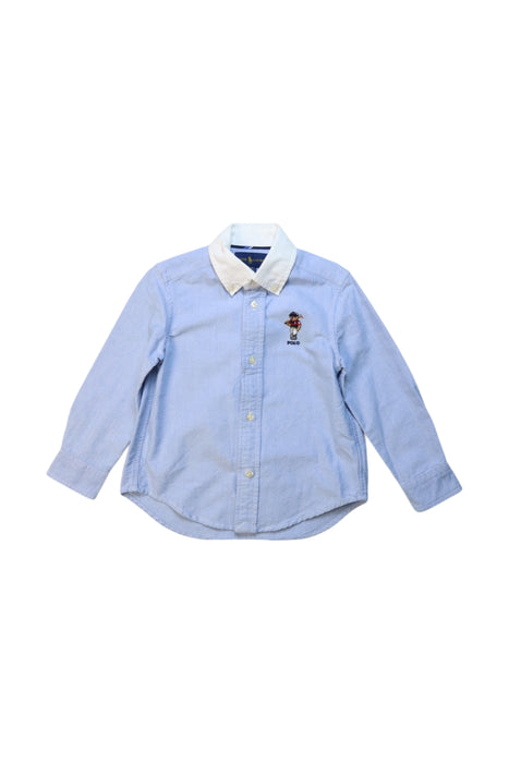 A Blue Long Sleeve Shirts from Ralph Lauren in size 3T for boy. (Front View)