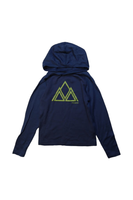 A Navy Hooded Sweatshirts from Macpac in size 4T for boy. (Front View)
