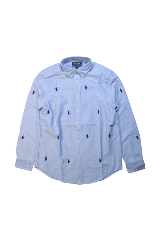 A Blue Long Sleeve Shirts from Polo Ralph Lauren in size 10Y for boy. (Front View)