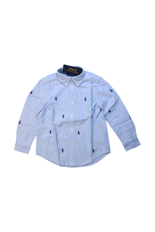 A Blue Long Sleeve Shirts from Polo Ralph Lauren in size 4T for boy. (Front View)