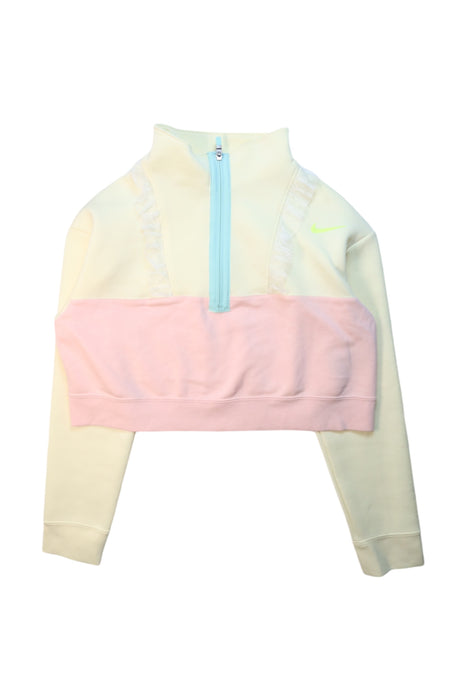 A Multicolour Zippered Sweatshirts from Nike in size 11Y for girl. (Front View)