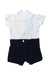 A Multicolour Short Sleeve Rompers from Chicco in size 0-3M for boy. (Back View)