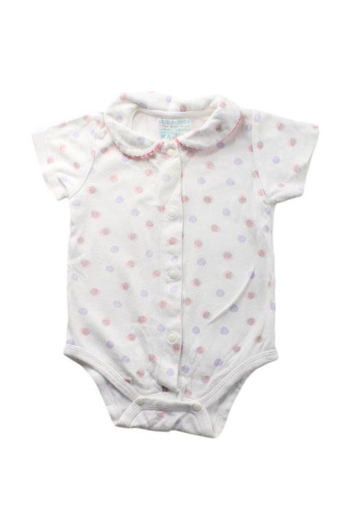 A White Short Sleeve Bodysuits from CIGOGNE Bébé in size 3-6M for girl. (Front View)