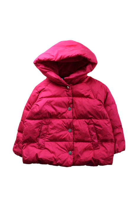 A Pink Puffer/Quilted Jackets from Jacadi in size 3T for girl. (Front View)