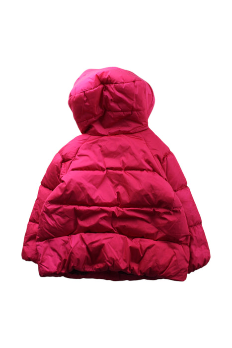 A Pink Puffer/Quilted Jackets from Jacadi in size 3T for girl. (Back View)