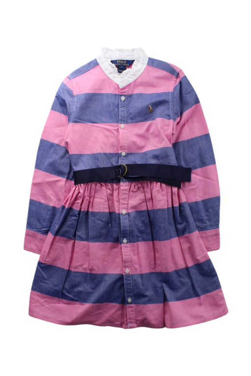 A Pink Long Sleeve Dresses from Polo Ralph Lauren in size 6T for girl. (Front View)