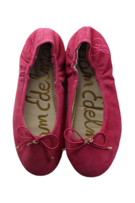 A Pink Flats from Sam Edelman in size 7Y for girl. (Back View)