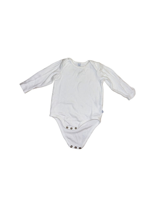 A White Long Sleeve Bodysuits from Mori in size 6-12M for neutral. (Front View)