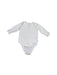 A White Long Sleeve Bodysuits from Mori in size 6-12M for neutral. (Front View)