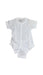 A White Short Sleeve Bodysuits from Mides in size 6-12M for neutral. (Front View)