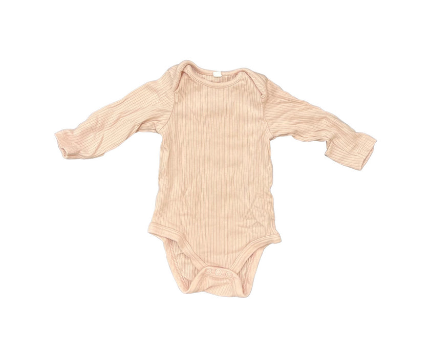 A Pink Long Sleeve Bodysuits from Mori in size 0-3M for girl. (Front View)