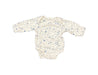 A White Long Sleeve Bodysuits from Mori in size 0-3M for neutral. (Front View)