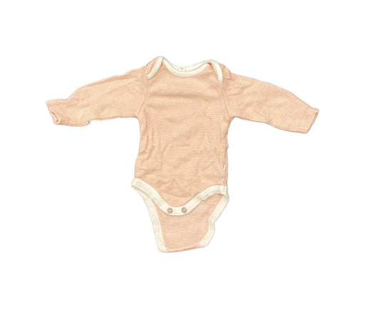 A Pink Long Sleeve Bodysuits from Mori in size Newborn for girl. (Front View)