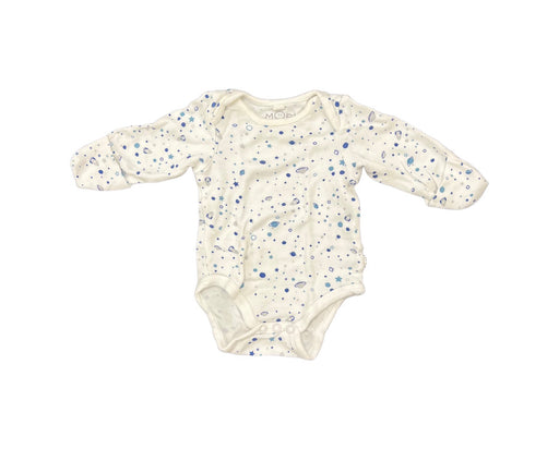 A White Long Sleeve Bodysuits from Mori in size 0-3M for neutral. (Front View)