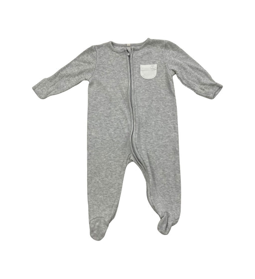 A Grey Onesies from Mori in size 6-12M for neutral. (Front View)