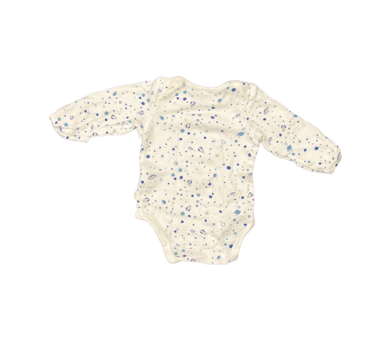 A White Long Sleeve Bodysuits from Mori in size 0-3M for neutral. (Back View)