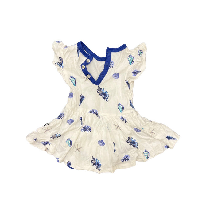 A White Short Sleeve Bodysuits from Kyte Baby in size 0-3M for girl. (Back View)