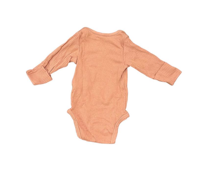 A Peach Long Sleeve Bodysuits from Mori in size 0-3M for girl. (Back View)