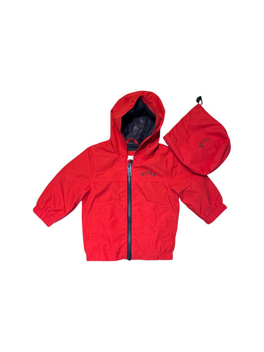 A Red Lightweight Jackets from Boss in size 6-12M for boy. (Front View)