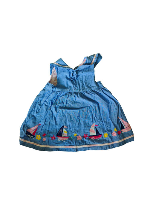 A Blue Sleeveless Dresses from Jojo Maman Bébé in size 3-6M for girl. (Front View)