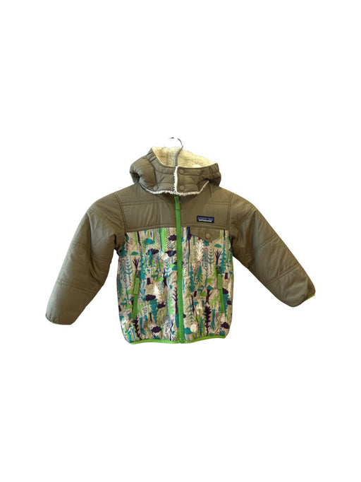 A Green Puffer/Quilted Jackets from Patagonia in size 3T for neutral. (Front View)