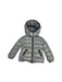A Blue Puffer/Quilted Jackets from Moncler in size 3T for neutral. (Front View)