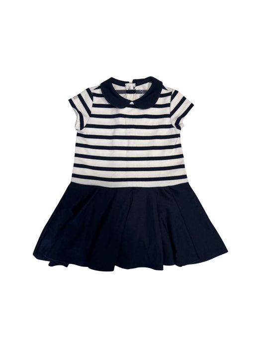 A Navy Short Sleeve Dresses from Ralph Lauren in size 12-18M for girl. (Front View)